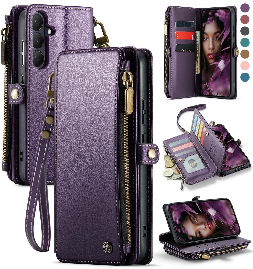 Galaxy S26 Plus/S26+ Case Wallet  Leather Magnetic Snap Flip Strap, 20G-201PH003
